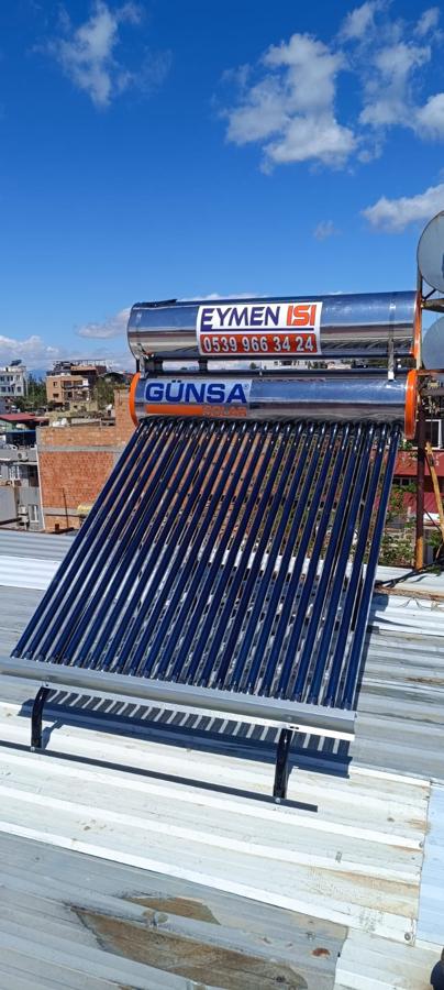 Sac çatıya kurulan vakum tüplü güneş enerjisi sistemi